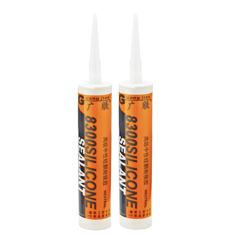 High-grade neutral silicone joint sealant applied in a vertical building joint